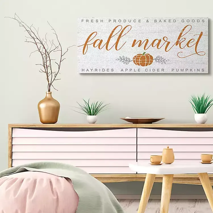 New Fall Market Apple Cider Canvas Wall Art Fall