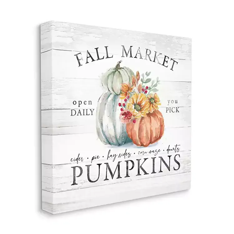 Hot Fall Market Pumpkins Canvas Wall Plaque Fall