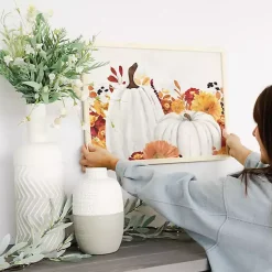 Best Fall Pumpkins and Flowers Framed Wall Plaque Fall