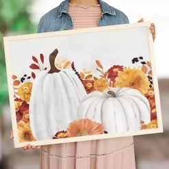 Best Fall Pumpkins and Flowers Framed Wall Plaque Fall