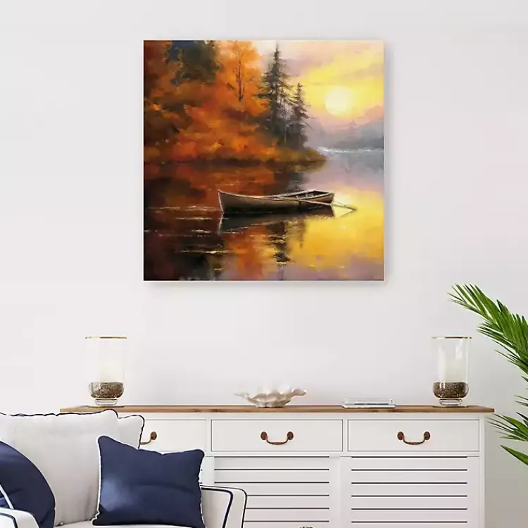 Discount Fall Sunset Canvas Art Print, 30x30 in. Fall