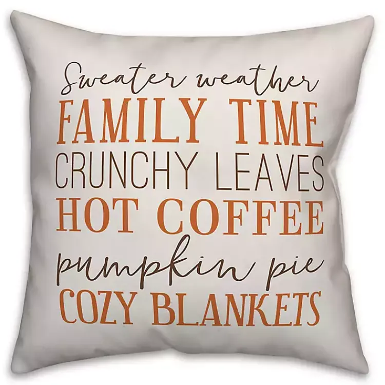 Fall Things with Brown Plaid Back Pillow Fall