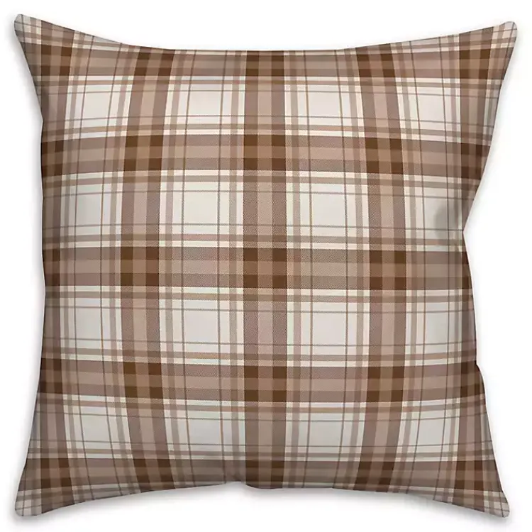 Fall Things with Brown Plaid Back Pillow Fall