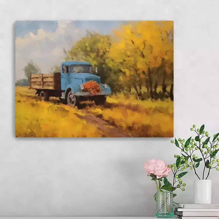 Discount Fall Truck in Field Canvas Art Print, 24x18 in. Fall