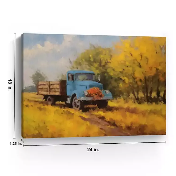 Discount Fall Truck in Field Canvas Art Print, 24x18 in. Fall