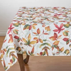 Kirklands Home Table Linens|Falling Leaves Acorn Harvest Square Table Cloth