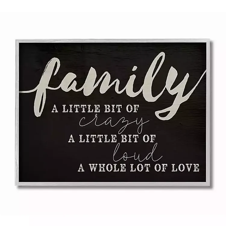 Kirklands Home Wall Quotes & Signs|Family A Whole Lot Of Love Framed Wall Plaque Black