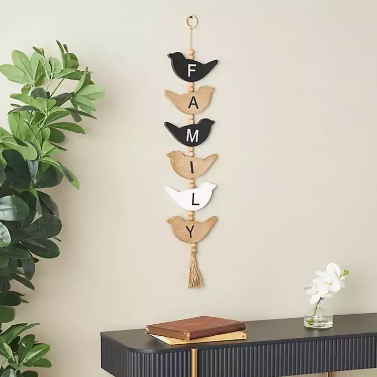 Kirklands Home Wall Quotes & Signs|Family Bird Shaped Wood Wall Sign
