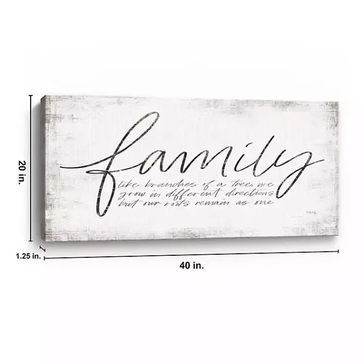 Kirklands Home Wall Quotes & Signs|Family Branches Canvas Art Print, 40x20 in. White