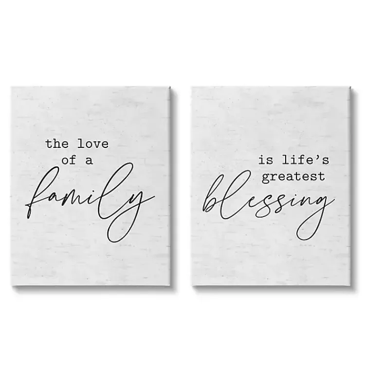 Kirklands Home Wall Quotes & Signs|Family Is Life's Blessing Canvas Prints, Set of 2 White