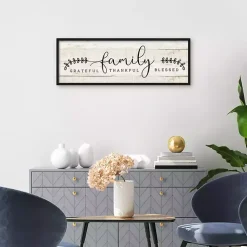 Kirklands Home Wall Quotes & Signs|Family Thankful Grateful Blessed Wood Wall Plaque Tan