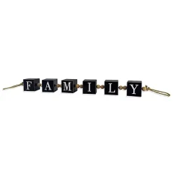 Outlet Family Wood Beaded Word Block Decorative Accents