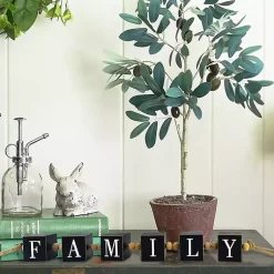 Outlet Family Wood Beaded Word Block Decorative Accents