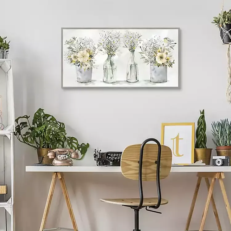 Kirklands Home Canvas Art|Farmhouse Bouquets Framed Canvas Art Print