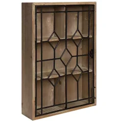 Kirklands Home Wall Storage|Farmhouse Chic Rustic Wood & Iron Wall Cabinet