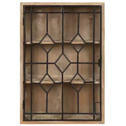 Kirklands Home Wall Storage|Farmhouse Chic Rustic Wood & Iron Wall Cabinet