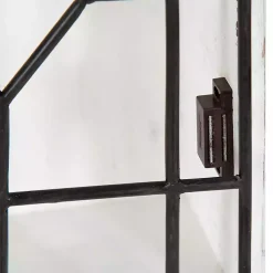 Kirklands Home Wall Storage|Farmhouse Chic White Wood & Iron Wall Cabinet