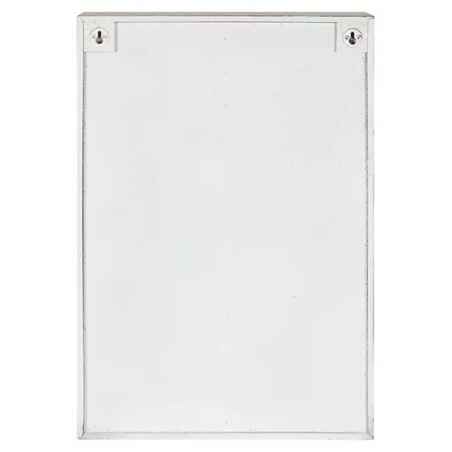 Kirklands Home Wall Storage|Farmhouse Chic White Wood & Iron Wall Cabinet