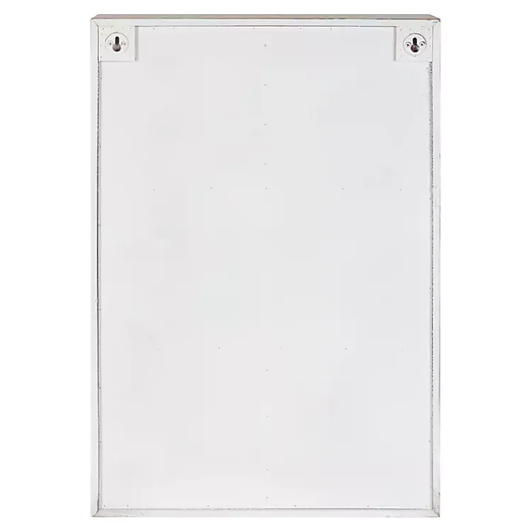 Kirklands Home Wall Storage|Farmhouse Chic White Wood & Iron Wall Cabinet