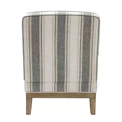 Kirklands Home Accent Chairs|Farmhouse Gray & Brown Striped Armchairs, Set of 2