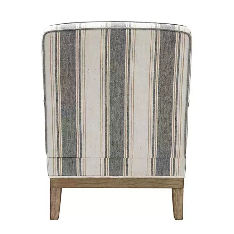 Kirklands Home Accent Chairs|Farmhouse Gray & Brown Striped Armchairs, Set of 2