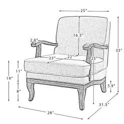 Kirklands Home Accent Chairs|Farmhouse Gray & Ivory Striped Armchair