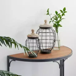 Best Farmhouse Wire Frame 2-pc. Decorative Jar Set Decorative Bowls & Jars