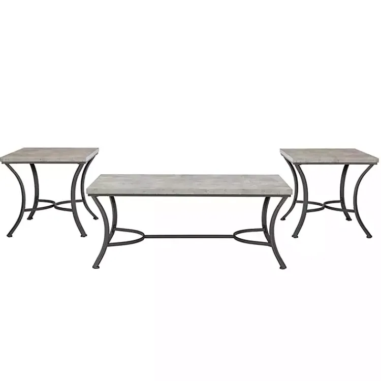 Kirklands Home Coffee Tables|Faux Concrete 3-pc. Coffee & Side Table Set Tan