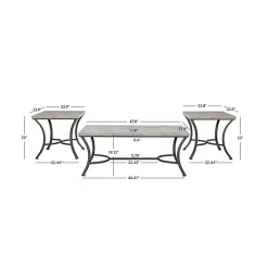 Kirklands Home Coffee Tables|Faux Concrete 3-pc. Coffee & Side Table Set Tan