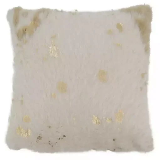 Clearance Faux Cow Hide and Gold Foil Accent Pillow Pillows