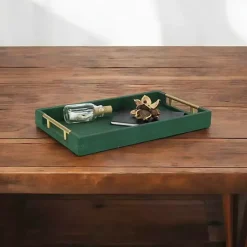 Faux Leather Tray Decorative Trays