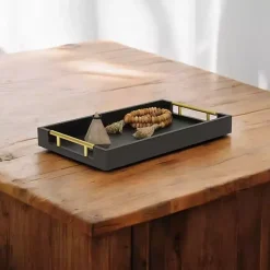 Faux Leather Snakeskin Tray Decorative Trays