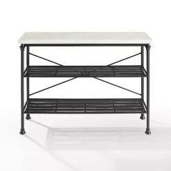 Kirklands Home Console Tables|Faux Marble Top 3-Tier Melody Console Table Black