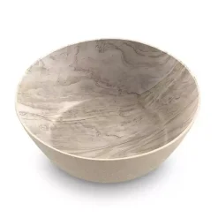 Kirklands Home Outdoor Dining|Faux Wood Melamine Low Bowls, Set of 6 Tan