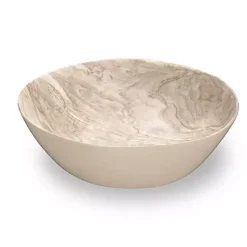Kirklands Home Outdoor Dining|Faux Wood Melamine Serving Bowl Tan