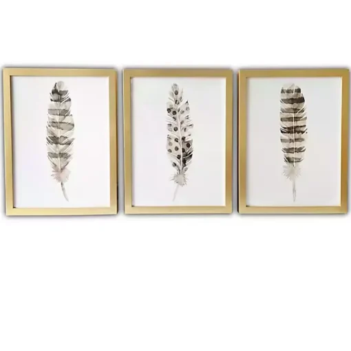 Kirklands Home Framed Art|Feathers Framed Art Prints, Set of 3