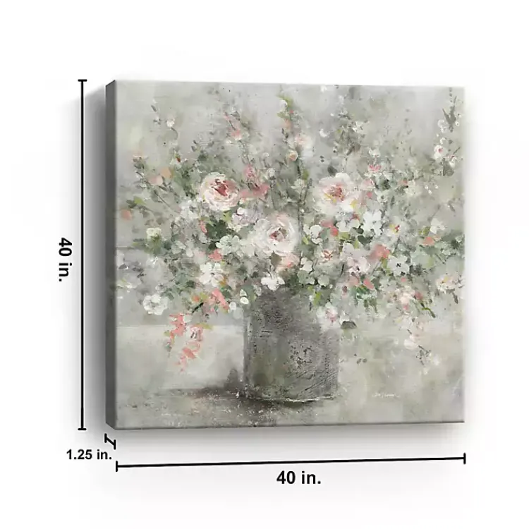 Kirklands Home Canvas Art|Felicitous Floral Canvas Art Print, 40X40 in. Gray