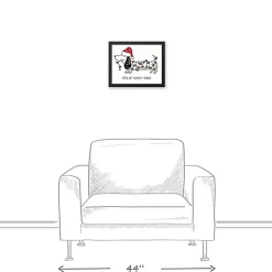 Clearance Feliz Navidog Canvas Wall Plaque Christmas Art & Wall Decor