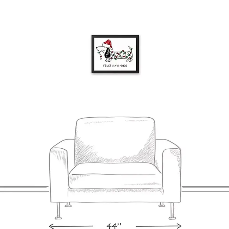 Clearance Feliz Navidog Canvas Wall Plaque Christmas Art & Wall Decor