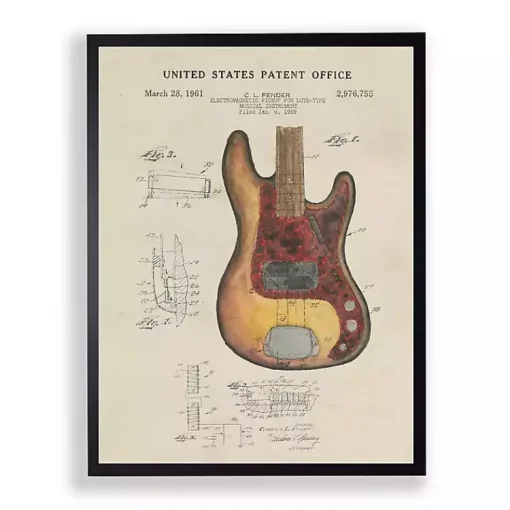 Kirklands Home Framed Art|Fender Electric Guitar Framed Art Print