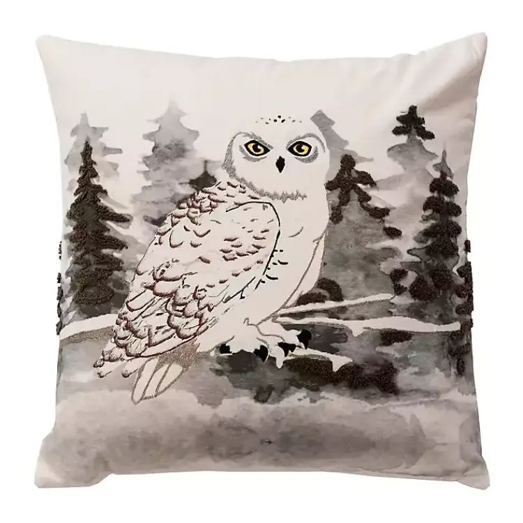 Hot Festive Owl Christmas Throw Pillow Pillows