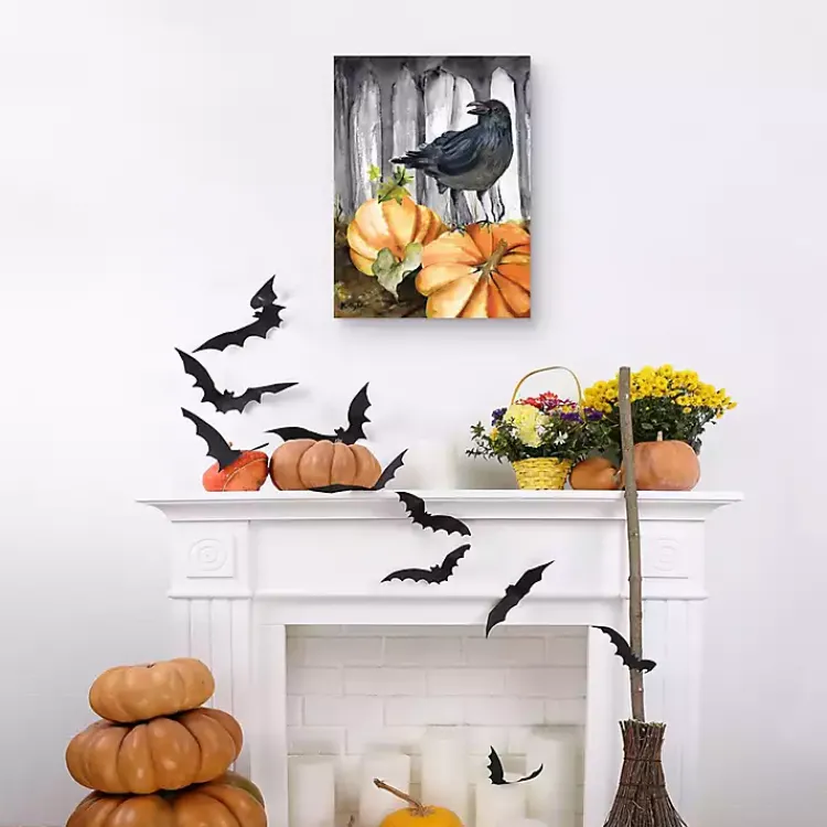 Hot Festive Raven Pumpkins Harvest Wall Art Fall