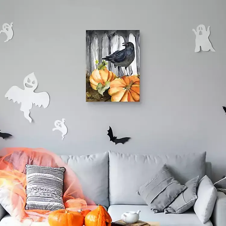 Hot Festive Raven Pumpkins Harvest Wall Art Fall