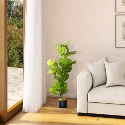 Best Fiddle Leaf Fig Tree in Black Pot, 4 ft. Trees & Topiaries