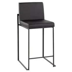 Kirklands Home Bar Stools & Counter Height Stools|Fiji Faux Leather Counter Stools, Set of 3 Black