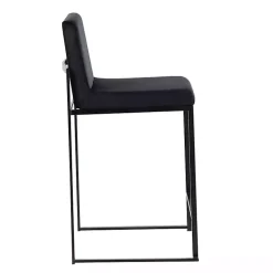 Kirklands Home Bar Stools & Counter Height Stools|Fiji Velvet Counter Stools, Set of 3 Black