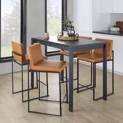 Kirklands Home Bar Stools & Counter Height Stools|Fiji Camel Faux Leather Counter Stools, Set of 2 Tan