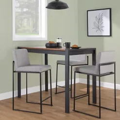 Kirklands Home Bar Stools & Counter Height Stools|Fiji Upholstered Counter Stools, Set of 3 Gray