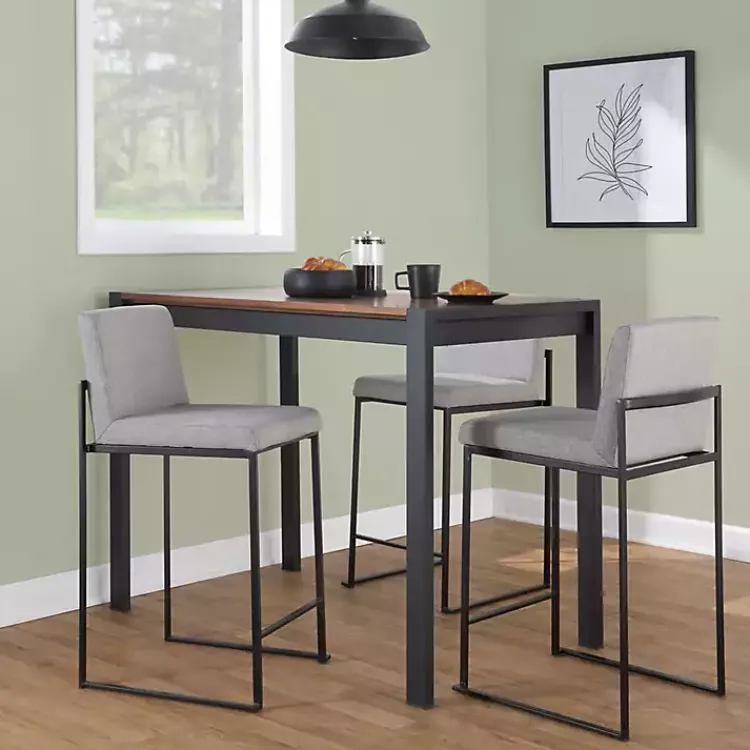 Kirklands Home Bar Stools & Counter Height Stools|Fiji Upholstered Counter Stools, Set of 3 Gray