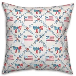Kirklands Home Outdoor Cushions & Pillows|Flags and Bows 4th of July Indoor/Outdoor Pillow